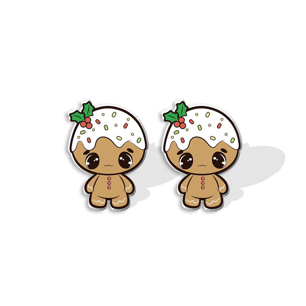 Wholesale Christmas Biscuit Man Elk Resin Earrings